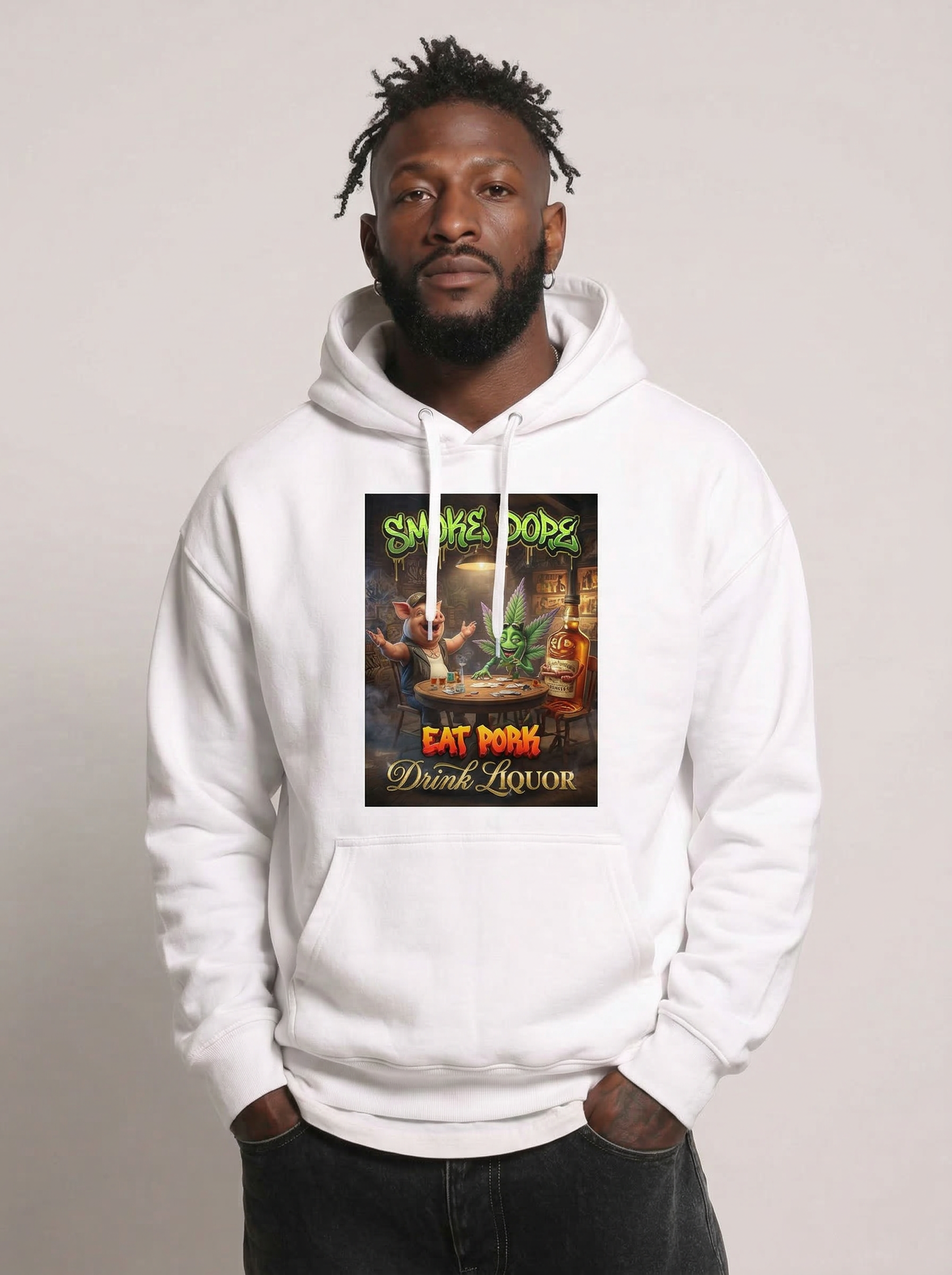 Smoke Dope, Eat Pork, Drink Liquor Hoodie